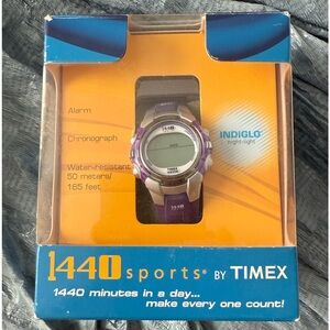 Timex 1440 Sports Indiglo Water Resistant Purple Watch NIB